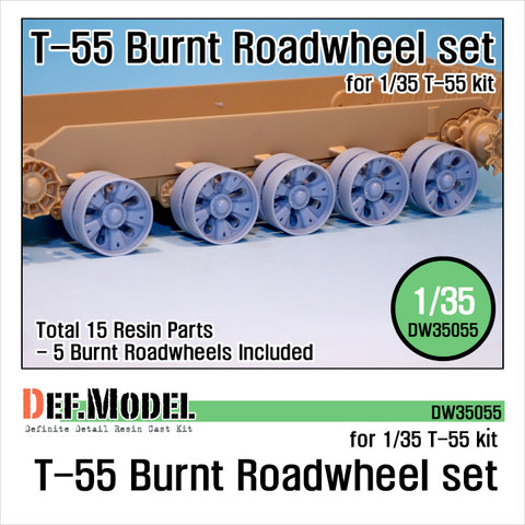 DEF Model DW35055 1/35 T-55 Burnt roadwheel set (for T-55 kit 1/35)