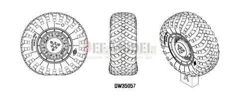 DEF Model DW35057 1/35 Scud B w/MAZ-543 Sagged Wheel set 2 (for Dragon 1/35)