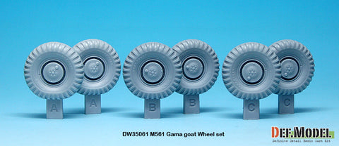 DEF Model DW35061 1/35 US M561 'Gama Goat' Sagged Wheel set (for Tamiya 1/35)
