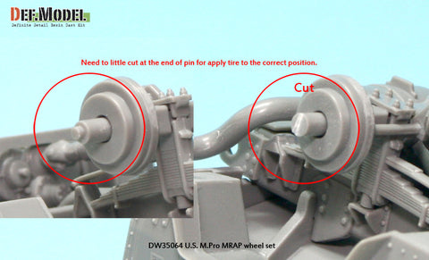 DEF Model DW35064 1/35 US MRAP M-pro Sagged wheel set (for Kinetic 1/35)