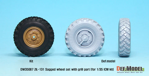 DEF Model DW35067 1/35 ZIL-131 Sagged wheel set with Correct Grill parts (for ICM 1/35)