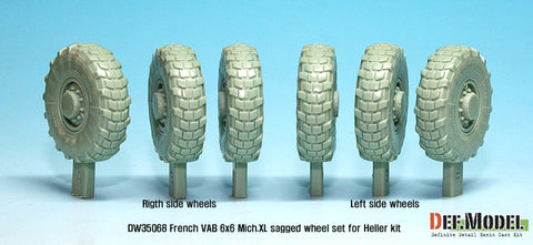 DEF Model DW35068 1/35 French VAB Sagged Wheel set 1-Mich. XL (for Heller 1/35 6 wheel included)