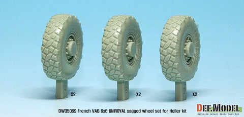 DEF Model DW35069 1/35 French VAB Sagged Wheel set 2-Uniroyal (for Heller 1/35 6 wheel included)