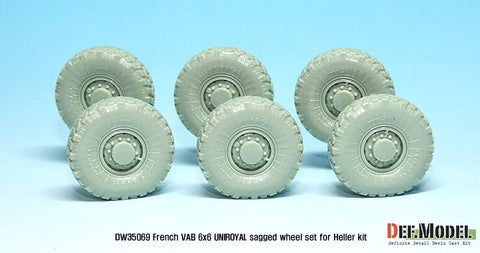DEF Model DW35069 1/35 French VAB Sagged Wheel set 2-Uniroyal (for Heller 1/35 6 wheel included)