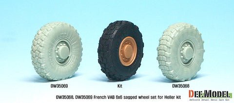 DEF Model DW35069 1/35 French VAB Sagged Wheel set 2-Uniroyal (for Heller 1/35 6 wheel included)