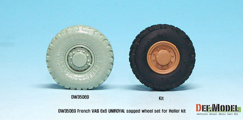 DEF Model DW35069 1/35 French VAB Sagged Wheel set 2-Uniroyal (for Heller 1/35 6 wheel included)