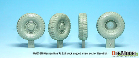 DEF Model DW35070 1/35 German Man 7t. milgl 6x6 Truck Sagged Wheel set (for Revell 1/35)