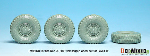 DEF Model DW35070 1/35 German Man 7t. milgl 6x6 Truck Sagged Wheel set (for Revell 1/35)