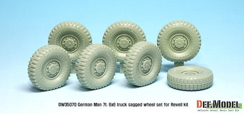 DEF Model DW35070 1/35 German Man 7t. milgl 6x6 Truck Sagged Wheel set (for Revell 1/35)