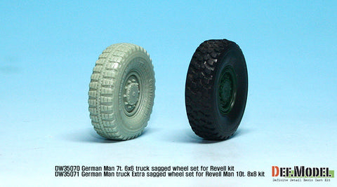 DEF Model DW35070 1/35 German Man 7t. milgl 6x6 Truck Sagged Wheel set (for Revell 1/35)