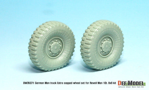 DEF Model DW35071 1/35 German Man milgl Truck Extra 2ea Sagged Wheel set (for Revell Man 10t 1/35)