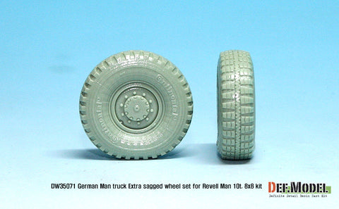 DEF Model DW35071 1/35 German Man milgl Truck Extra 2ea Sagged Wheel set (for Revell Man 10t 1/35)