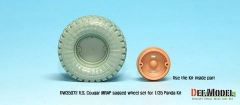 DEF Model DW35072 1/35 US Cougar 4X4 MRAP Sagged Wheel set (for Panda 1/35)