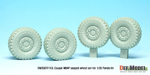 DEF Model DW35072 1/35 US Cougar 4X4 MRAP Sagged Wheel set (for Panda 1/35)