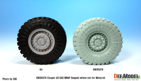 DEF Model DW35074 1/35 US Cougar 6X6 Mrap Sagged Wheel set - 2 Spare wheel (for Meng 1/35)