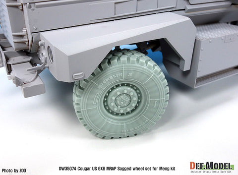 DEF Model DW35074 1/35 US Cougar 6X6 Mrap Sagged Wheel set - 2 Spare wheel (for Meng 1/35)