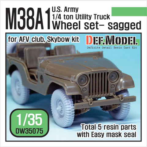DEF Model DW35075 1/35 US M38A1 4X4 truck Sagged Wheel set (for AFV club 1/35)