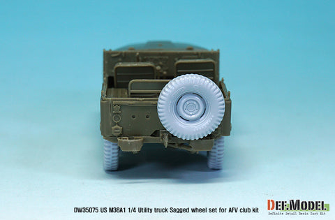 DEF Model DW35075 1/35 US M38A1 4X4 truck Sagged Wheel set (for AFV club 1/35)