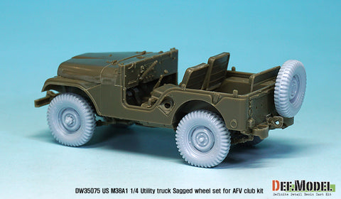 DEF Model DW35075 1/35 US M38A1 4X4 truck Sagged Wheel set (for AFV club 1/35)