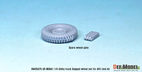 DEF Model DW35075 1/35 US M38A1 4X4 truck Sagged Wheel set (for AFV club 1/35)