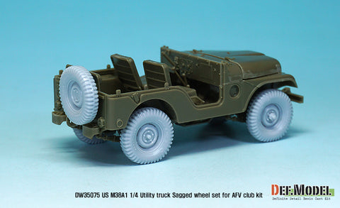 DEF Model DW35075 1/35 US M38A1 4X4 truck Sagged Wheel set (for AFV club 1/35)