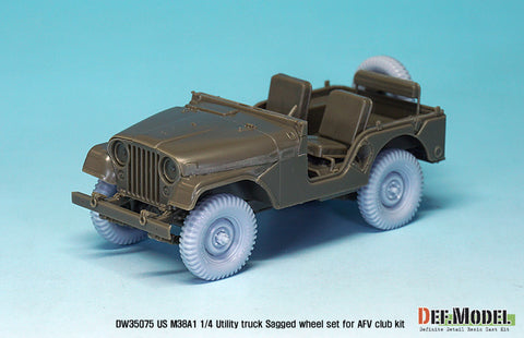 DEF Model DW35075 1/35 US M38A1 4X4 truck Sagged Wheel set (for AFV club 1/35)