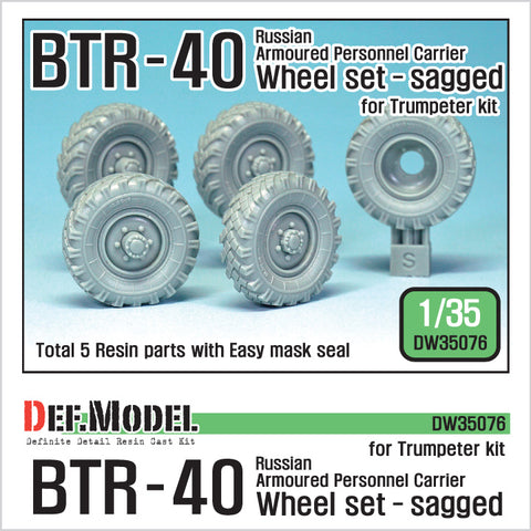 DEF Model DW35076 1/35 Russian BTR-40 Sagged Wheel set (for Trumpeter 1/35)