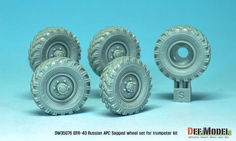 DEF Model DW35076 1/35 Russian BTR-40 Sagged Wheel set (for Trumpeter 1/35)