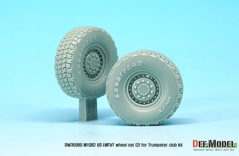 DEF Model DW35080 1/35 US M1082 LMTVT GY Sagged Wheel set-2 (for Trumpeter 1/35)