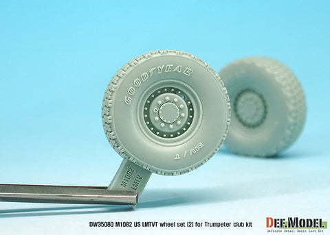 DEF Model DW35080 1/35 US M1082 LMTVT GY Sagged Wheel set-2 (for Trumpeter 1/35)