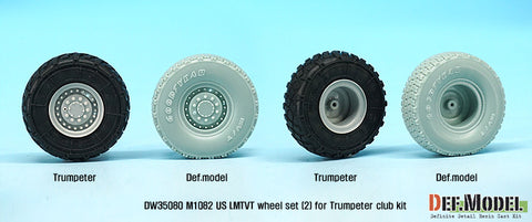 DEF Model DW35080 1/35 US M1082 LMTVT GY Sagged Wheel set-2 (for Trumpeter 1/35)