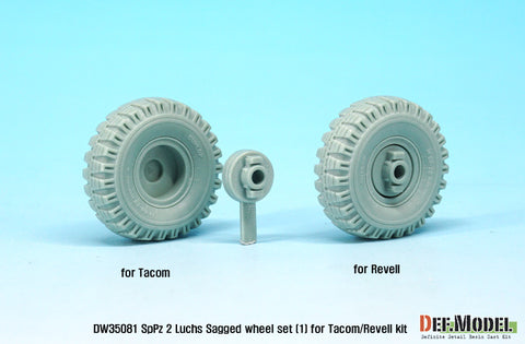 DEF Model DW35081 1/35 German Luchs 8X8 Dunlxp Sagged Wheel set-1 (for Tacom/Revell 1/35)
