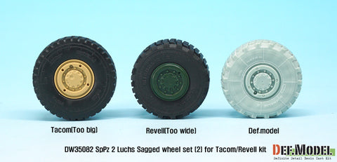 DEF Model DW35082 1/35 German Luchs 8X8 Mich.XL Sagged Wheel set-2 (for Tacom/Revell 1/35)