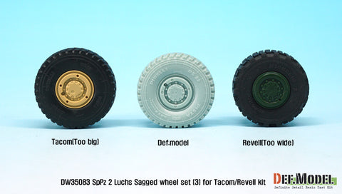 DEF Model DW35083 1/35 German Luchs 8X8 Pirxlli Sagged Wheel set-3 (for Tacom/Revell 1/35)