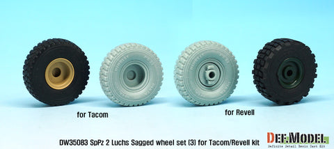 DEF Model DW35083 1/35 German Luchs 8X8 Pirxlli Sagged Wheel set-3 (for Tacom/Revell 1/35)