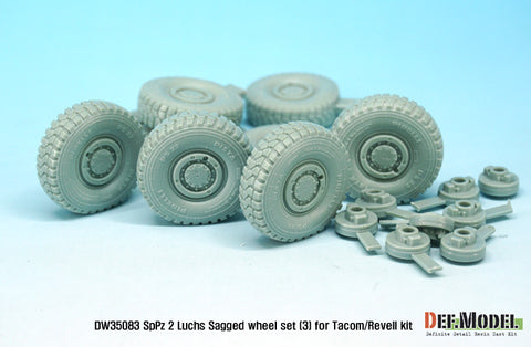 DEF Model DW35083 1/35 German Luchs 8X8 Pirxlli Sagged Wheel set-3 (for Tacom/Revell 1/35)