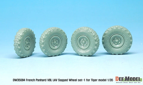 DEF Model DW35084 1/35 French Panhard VBL LAV Sagged Wheel set-1(for Tiger model 1/35)