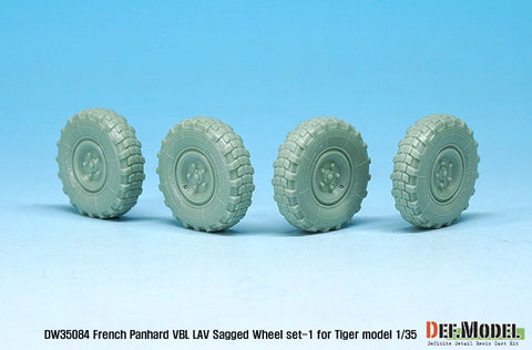 DEF Model DW35084 1/35 French Panhard VBL LAV Sagged Wheel set-1(for Tiger model 1/35)
