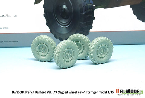 DEF Model DW35084 1/35 French Panhard VBL LAV Sagged Wheel set-1(for Tiger model 1/35)