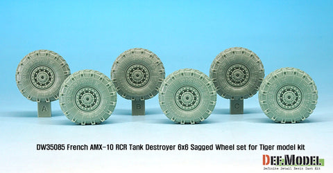 DEF Model DW35085 1/35 French AMX-10 RCR Tank Destroyer 6x6 Sagged Wheel set (for Tiger model 1/35)