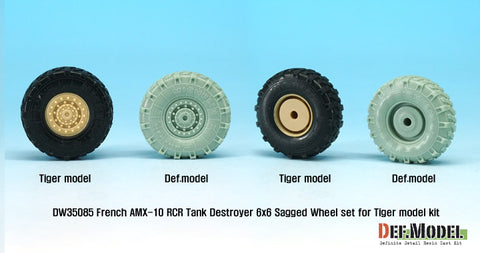 DEF Model DW35085 1/35 French AMX-10 RCR Tank Destroyer 6x6 Sagged Wheel set (for Tiger model 1/35)