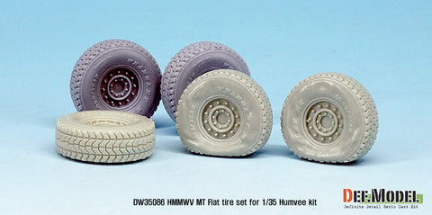 DEF Model DW35086 1/35 U.S. HMMWV MT Flat tire set (for Academy/Bronco/Tamiya 1/35