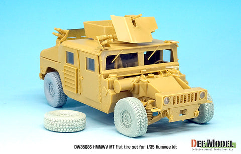 DEF Model DW35086 1/35 U.S. HMMWV MT Flat tire set (for Academy/Bronco/Tamiya 1/35
