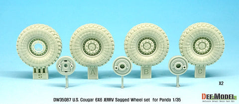 DEF Model DW35087 1/35 U.S. Cougar 6X6 JERRV Sagged Wheel set - 2 Spare wheel (for Panda 1/35)