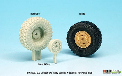 DEF Model DW35087 1/35 U.S. Cougar 6X6 JERRV Sagged Wheel set - 2 Spare wheel (for Panda 1/35)