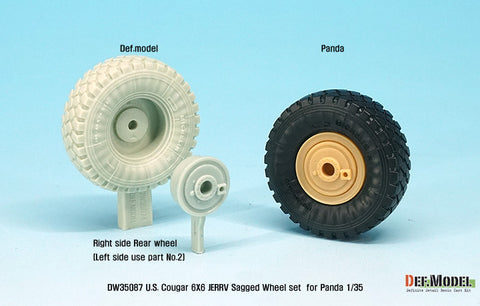 DEF Model DW35087 1/35 U.S. Cougar 6X6 JERRV Sagged Wheel set - 2 Spare wheel (for Panda 1/35)