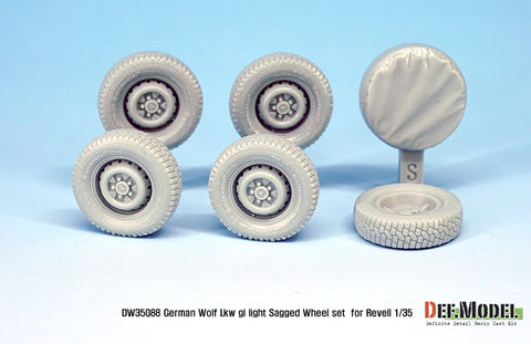 DEF Model DW35088 1/35 German Wolf Lkw gl light Sagged Wheel set (for Revell 1/35)