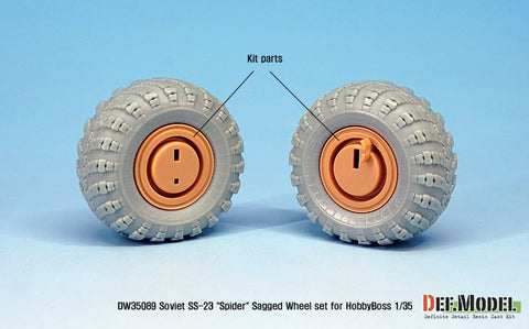 DEF Model DW35089 1/35 Soviet SS-23 "Spider" Sagged Wheel set (for HobbyBoss 1/35)