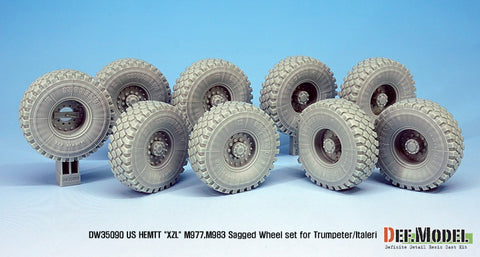 DEF Model DW35090 1/35 US HEMTT "XZL" M977,M983 Sagged Wheel set (for Trumpeter/Italeri 1/35)