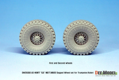 DEF Model DW35090 1/35 US HEMTT "XZL" M977,M983 Sagged Wheel set (for Trumpeter/Italeri 1/35)